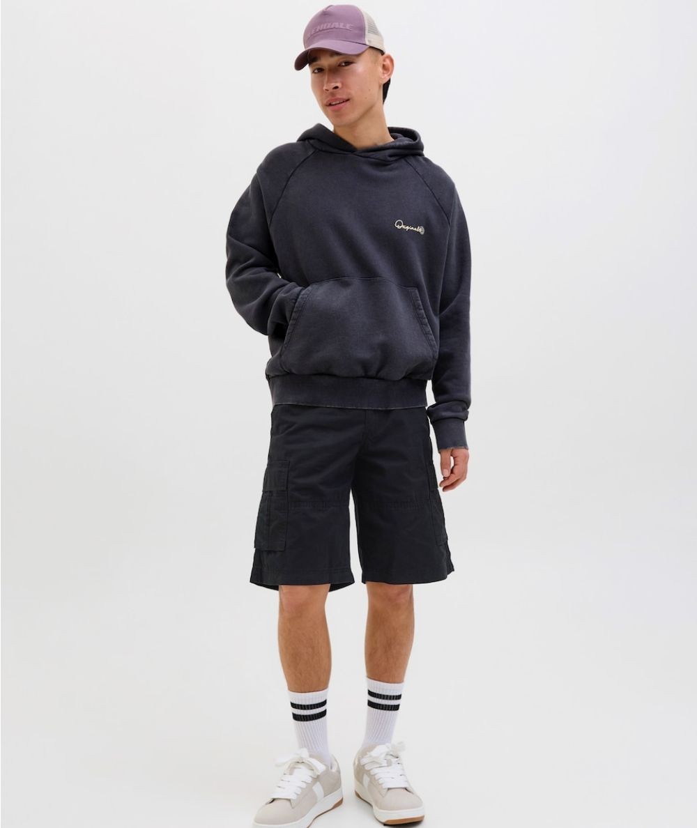 Bermudas cargo negras hombre algodón 100% cómodas España