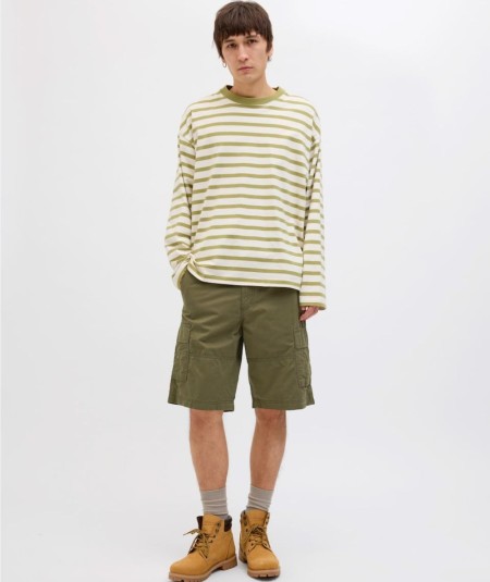 Shorts cargo kaki hombre Jack & Jones con bolsillos España