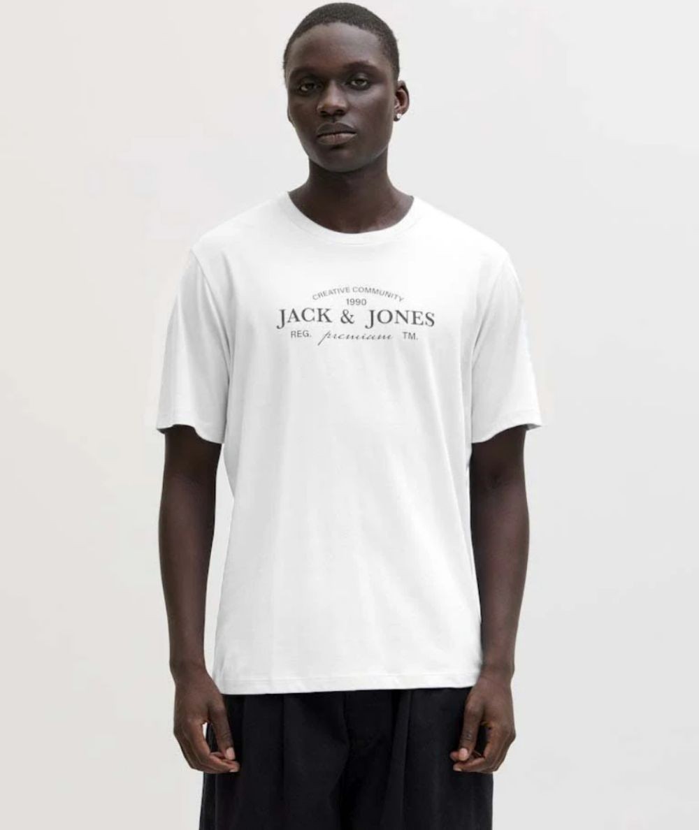 Camiseta blanca hombre Jack & Jones algodón orgánico España
