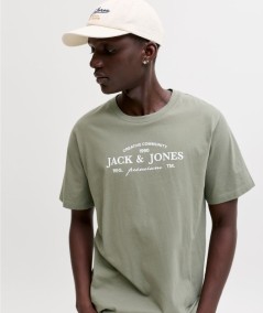 Camiseta kaki hombre Jack & Jones algodón orgánico España