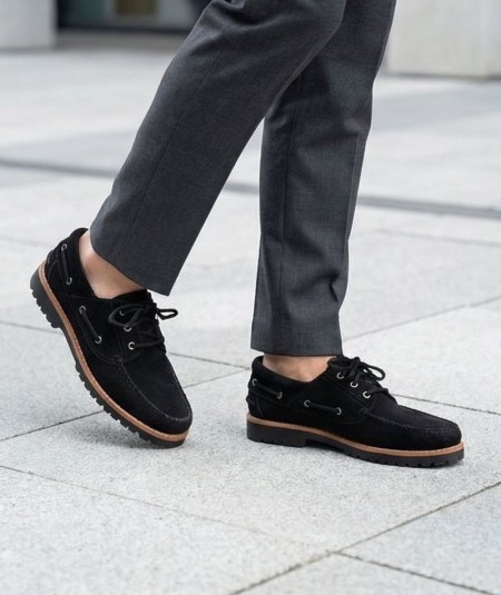 Zapatos negros hombre Jack & Jones modelo 12285236 de cuero España
