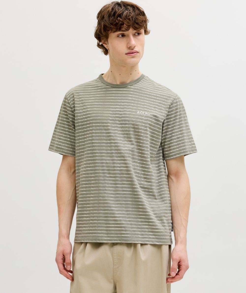 Camiseta beige hombre cuello redondo manga corta cómoda España