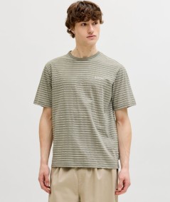 Camiseta beige hombre cuello redondo manga corta cómoda España