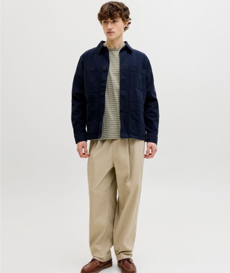 Camiseta beige hombre cuello redondo manga corta cómoda España