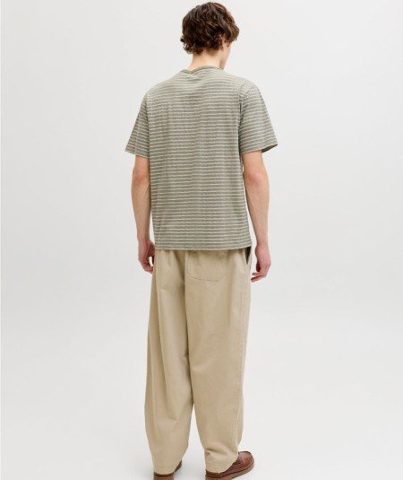 Camiseta beige hombre cuello redondo manga corta cómoda España