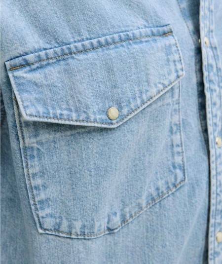 Camisa vaquera light blue hombre Jack & Jones modelo 12289219 slim fit España