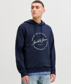 Sudadera azul marino hombre Jack & Jones modelo 12288378 con capucha España