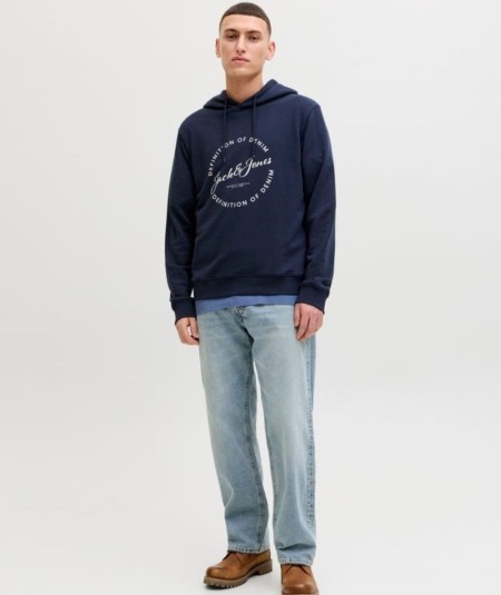 Sudadera azul marino hombre Jack & Jones modelo 12288378 con capucha España