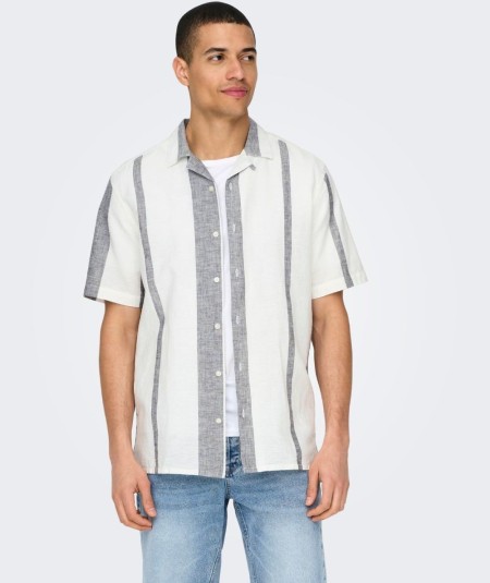 Camisa crudo hombre Only & Sons modelo 22026109 cuello cubano España