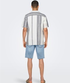Camisa crudo hombre Only & Sons modelo 22026109 cuello cubano España