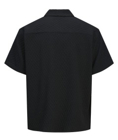 Camisa negra hombre Jack & Jones tejido seersucker verano España