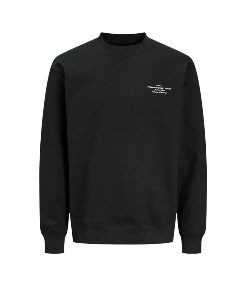 Sudadera negra hombre Jack & Jones modelo 12261386 cuello redondo España