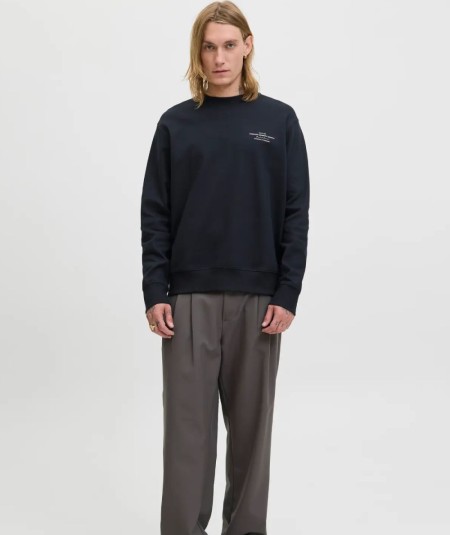 Sudadera negra hombre Jack & Jones modelo 12261386 cuello redondo España