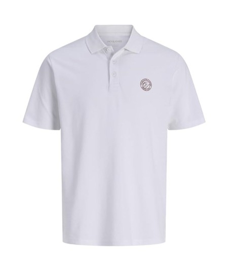 Polo blanco hombre Jack & Jones modelo 12288108 cuello mandarín España
