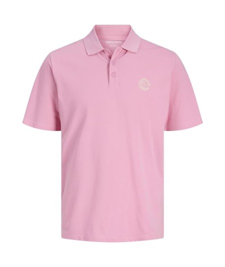 Polo rosa hombre Jack & Jones modelo 12288108 cuello mandarín España