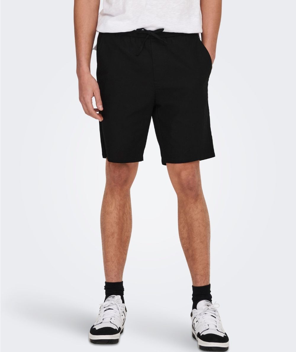 Shorts negros hombre Only & Sons modelo 22024967 algodón y lino España