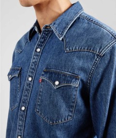 Camisa denim hombre bolsillos frontales diseño clásico España