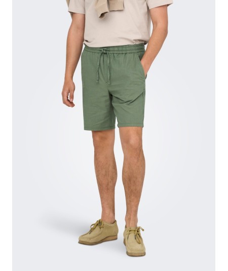 Short Hombre Only & Sons Lino Algodón Cintura Elástica  22024967