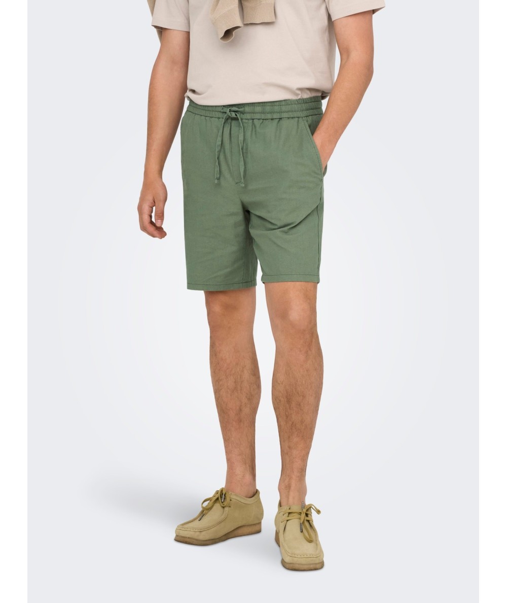 Short Hombre Only & Sons Lino Algodón Cintura Elástica  22024967