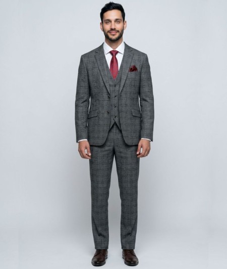 Traje de ceremonia para hombre modelo Julio serie 211 elegante en tejido stretch poliéster viscosa y elastano ideal para bodas 