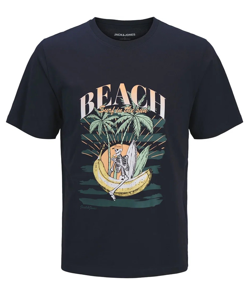 Camiseta básica para hombre Jack and Jones 12288111 de algodón con cuello redondo y manga corta ideal para looks casual