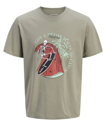 Camiseta básica para hombre Jack and Jones 12288111 de algodón con cuello redondo y manga corta ideal para looks casual