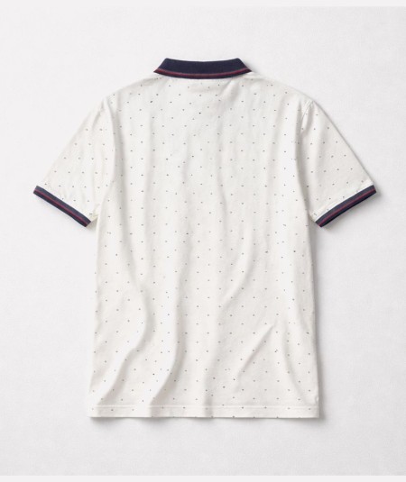 Polo blanco para hombre Rever 31559 de algodón con diseño sublimado y cuello con botones ideal para looks casual de verano
