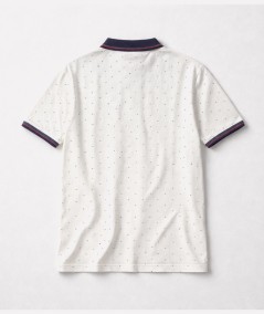 Polo blanco para hombre Rever 31559 de algodón con diseño sublimado y cuello con botones ideal para looks casual de verano