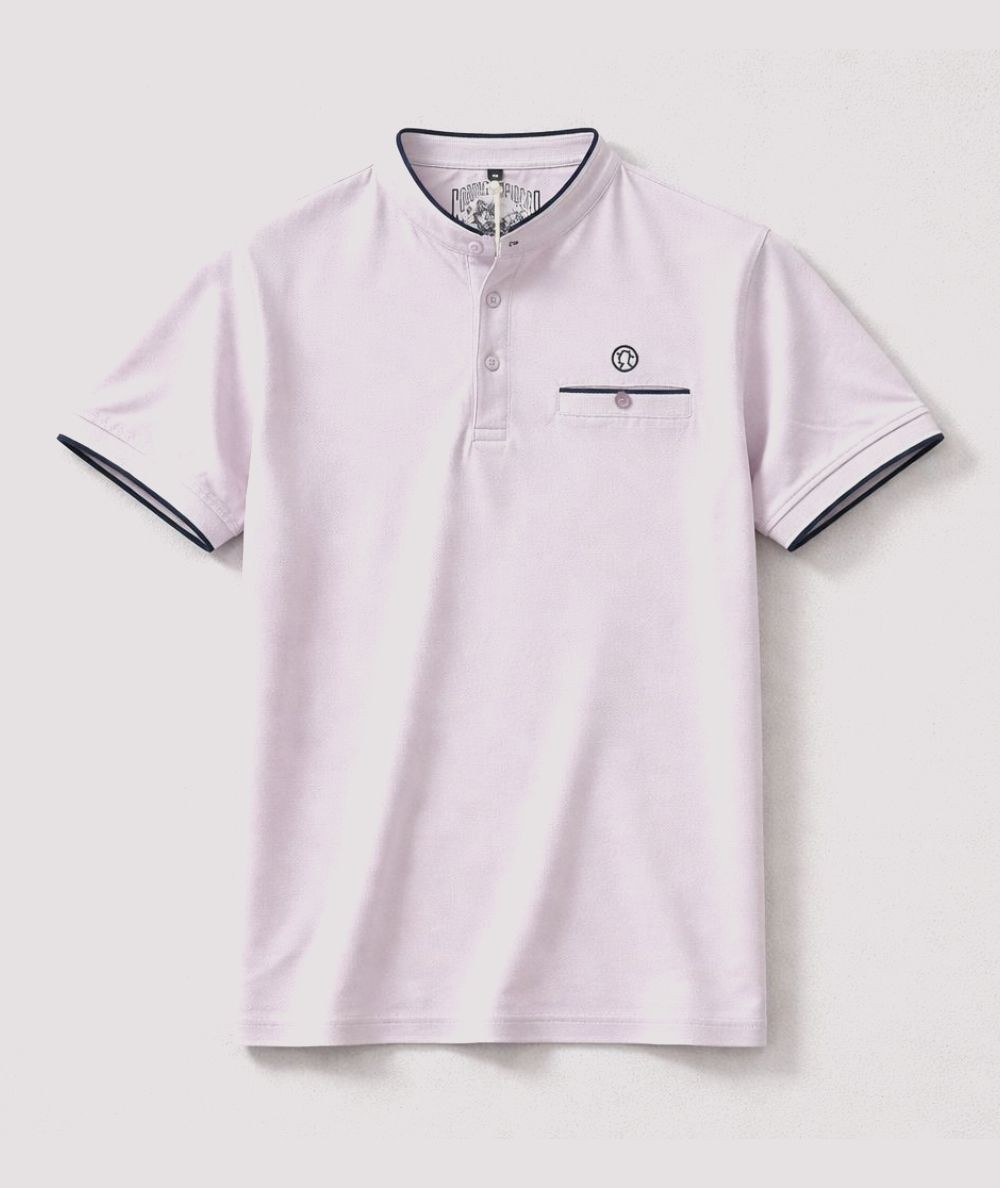 Polo para hombre Coronel Tapiocca CT11633 de algodón con bolsillo y botón en el pecho y cuello con tres botones ideal para look
