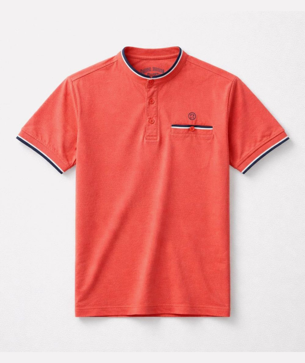 Polo para hombre Coronel Tapiocca CT11633 de algodón con bolsillo y botón en el pecho y cuello con tres botones ideal para look