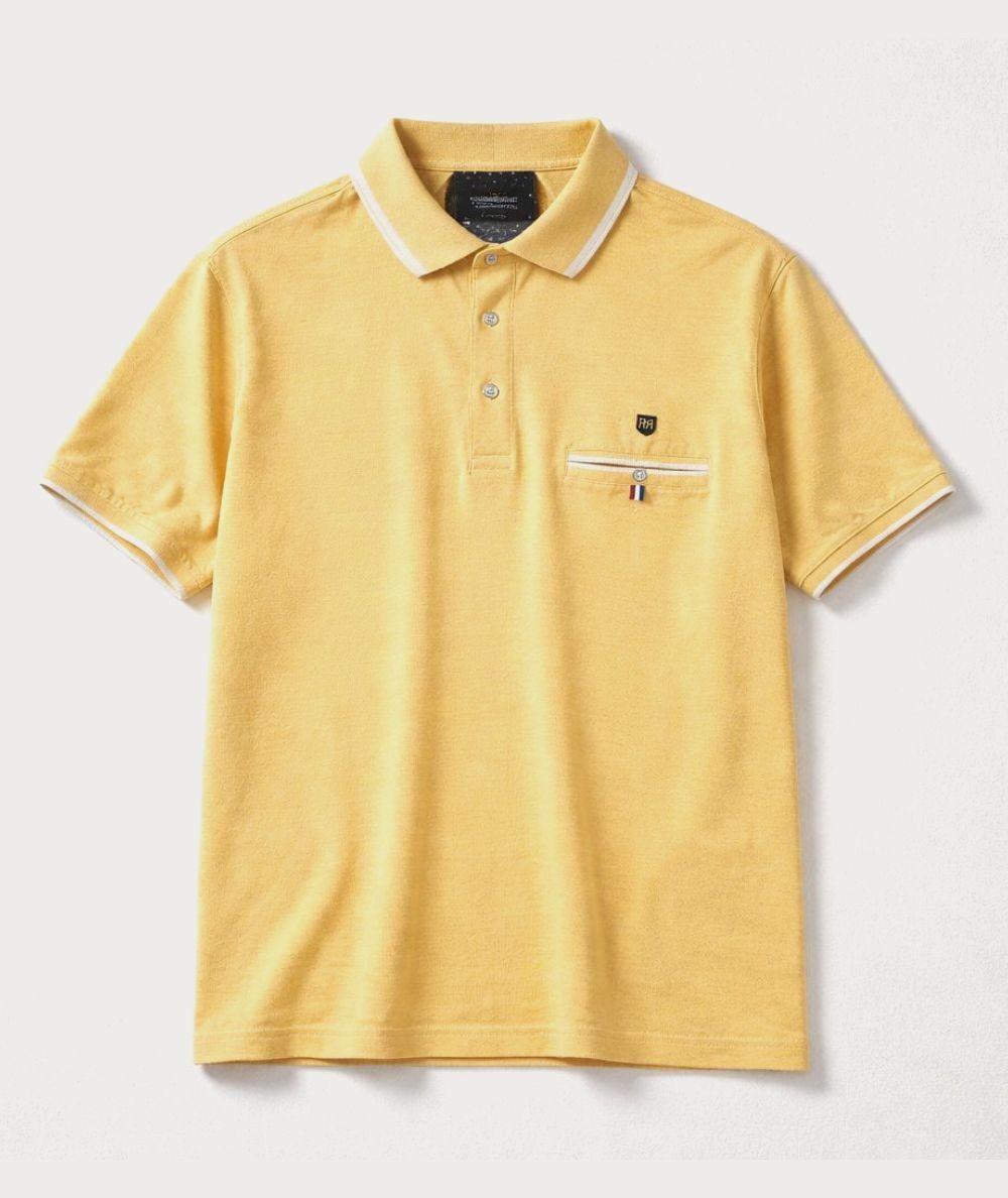 Polo para hombre Rever 31532 de algodón y viscosa con bolsillo y cuello con botones ideal para looks casual y verano