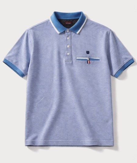 Polo para hombre Rever 31532 de algodón y viscosa con bolsillo y cuello con botones ideal para looks casual y verano
