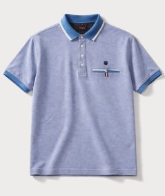 Polo para hombre Rever 31532 de algodón y viscosa con bolsillo y cuello con botones ideal para looks casual y verano