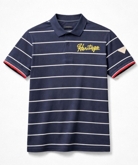 Polo de rayas para hombre Privata PRI2640 en color marino y blanco de algodón con manga corta y botones ideal para looks casual