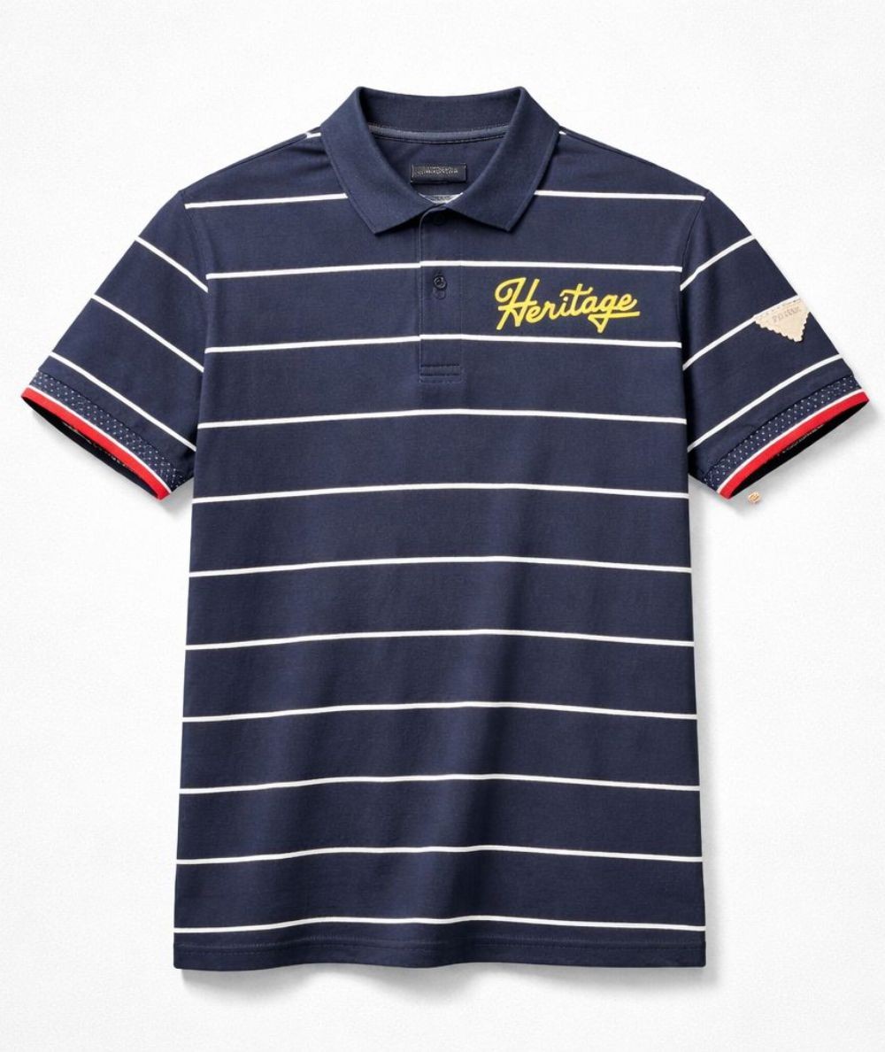 Polo de rayas para hombre Privata PRI2640 en color marino y blanco de algodón con manga corta y botones ideal para looks casual