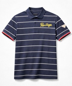 Polo de rayas para hombre Privata PRI2640 en color marino y blanco de algodón con manga corta y botones ideal para looks casual