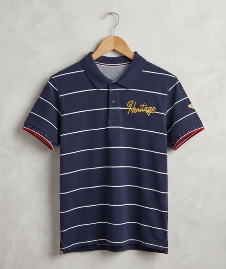 Polo de rayas para hombre Privata PRI2640 en color marino y blanco de algodón con manga corta y botones ideal para looks casual
