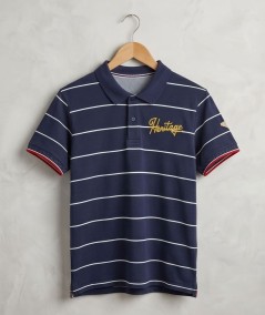 Polo de rayas para hombre Privata PRI2640 en color marino y blanco de algodón con manga corta y botones ideal para looks casual