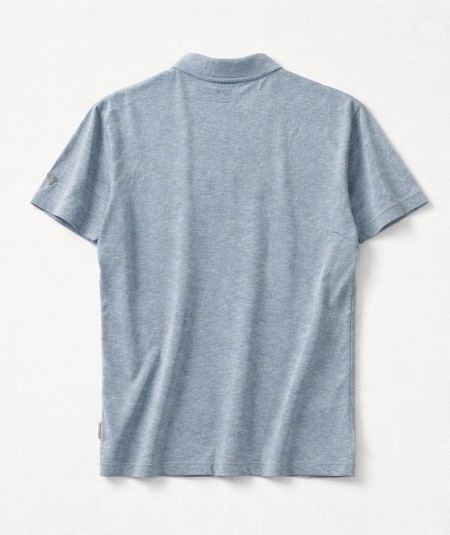 Polo Privata azul sublimado para hombre en algodón y poliéster. Cómodo, moderno y perfecto para verano.