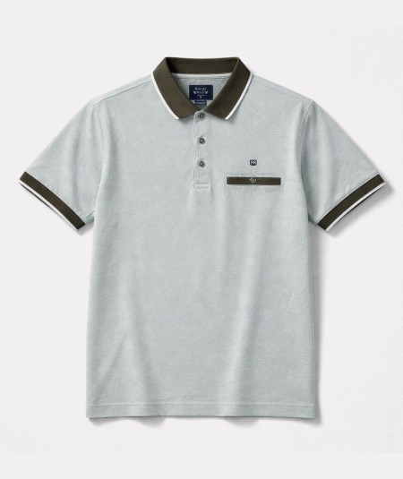 Polo para hombre Rever 31535 de algodón y viscosa con bolsillo izquierdo y cuello con botones ideal para looks casual y verano