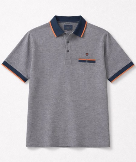 Polo para hombre Rever 31535 de algodón y viscosa con bolsillo izquierdo y cuello con botones ideal para looks casual y verano