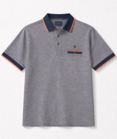 Polo para hombre Rever 31535 de algodón y viscosa con bolsillo izquierdo y cuello con botones ideal para looks casual y verano