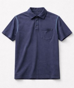 Polo para hombre Rever 41574 de algodón con teñido artesanal y cuello con botones ideal para looks casual y verano