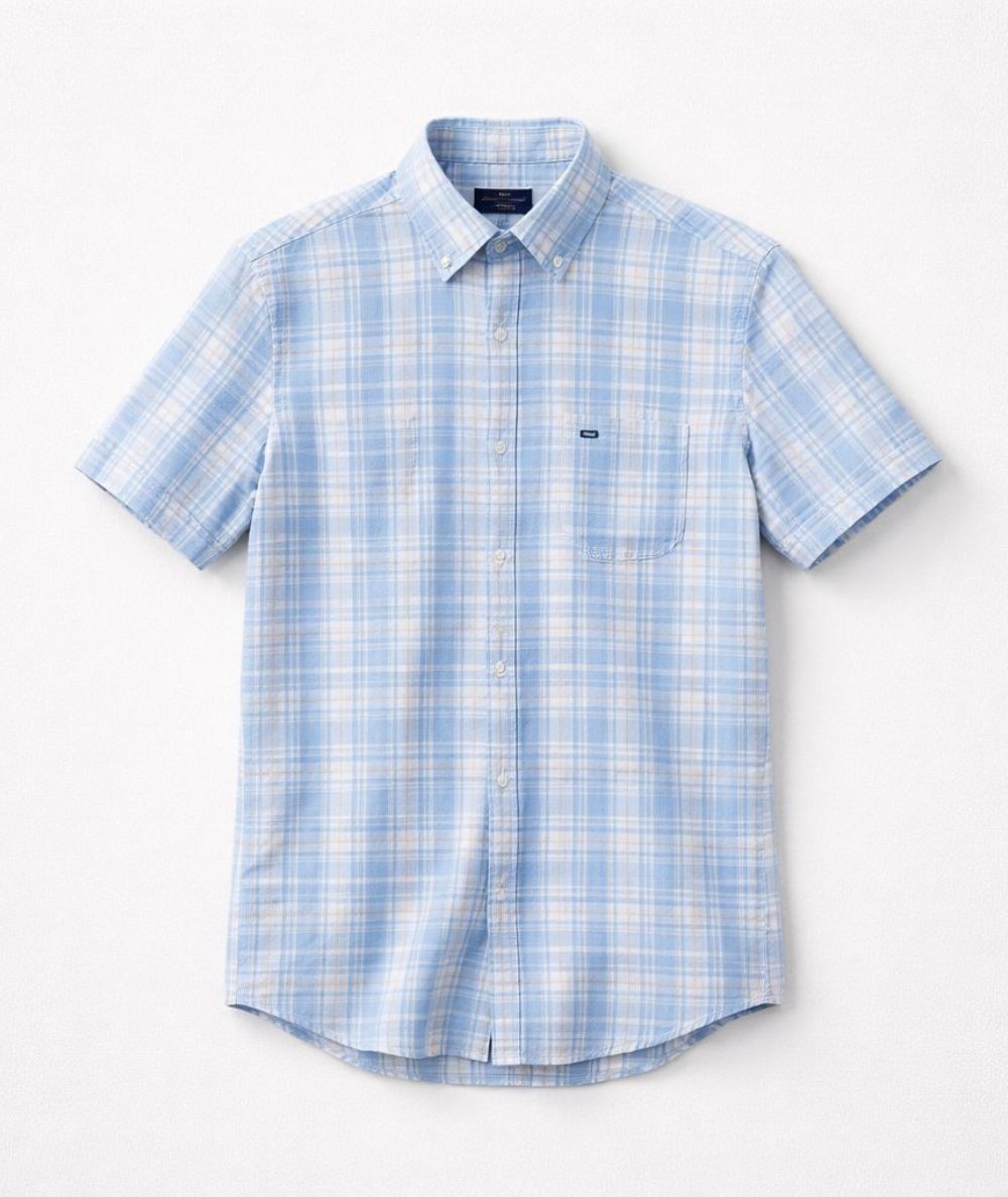 Camisa de manga corta para hombre Carlos Córdoba 82433 regular fit en poliéster aniónico ideal para looks casual y verano