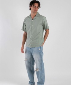 Camisa de manga corta para hombre Only and Sons 22033778 en algodón y modal con cuello resort color ratán ideal para looks casu
