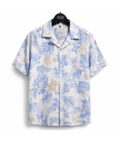Camisa de manga corta para hombre Carlos Córdoba 82520 confeccionada en 100% lino con cuello clásico, fresca, ligera y perfecta