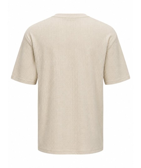 Camiseta para hombre Only and Sons 22038188 confeccionada en 100% algodón con tejido jacquard, cuello redondo y corte Box Fit, 