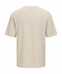 Camiseta para hombre Only and Sons 22038188 confeccionada en 100% algodón con tejido jacquard, cuello redondo y corte Box Fit, 