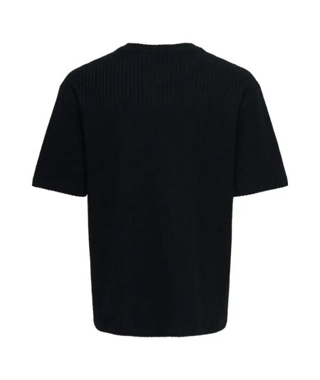 Camiseta para hombre Only and Sons 22038188 confeccionada en 100% algodón con tejido jacquard, cuello redondo y corte Box Fit, 