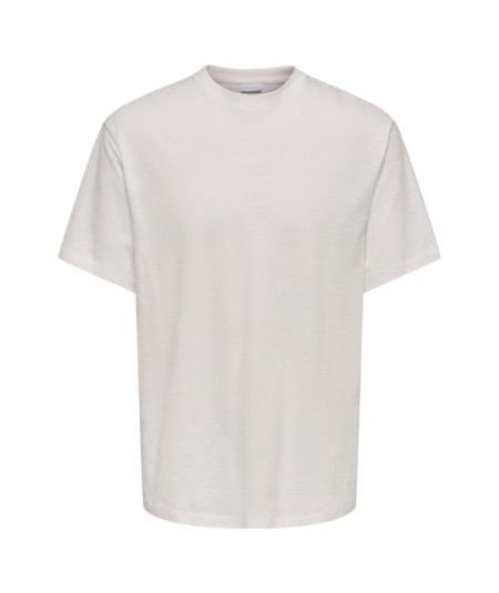 Camiseta para hombre Only and Sons 22038172 confeccionada en algodón orgánico con elastano, cuello redondo, manga corta y corte